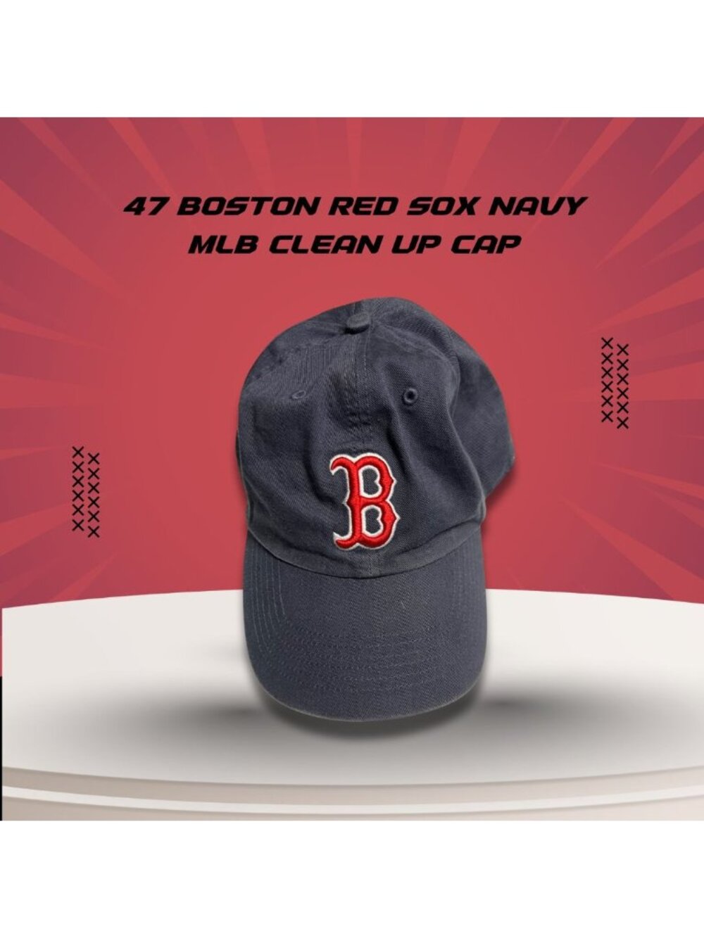 47 Boston Red Sox Navy MLB Clean Up Cap S Genuine Merchandise